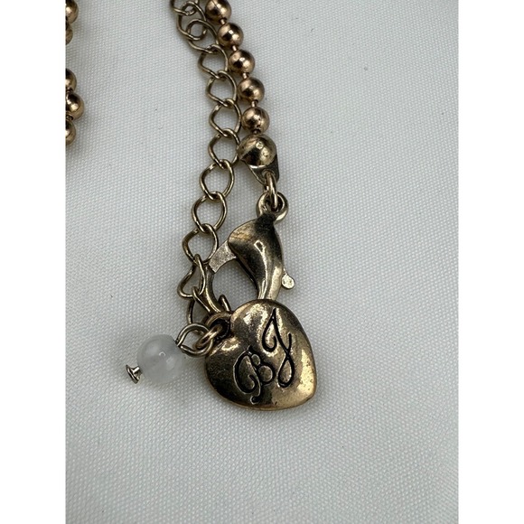 Betsey Johnson Fox Necklace Pendant Gold Tone Rhinestone 32" - Picture 3 of 8